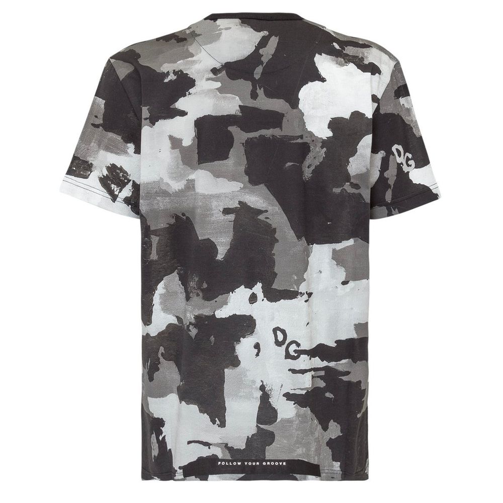 Dolce & Gabbana White & Camo Cotton T-Shirt for Men