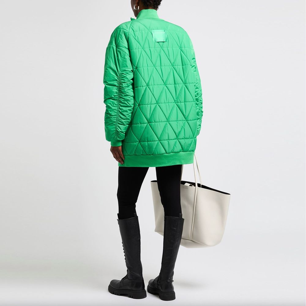 Patrizia Pepe Long Green Bomber Jacket