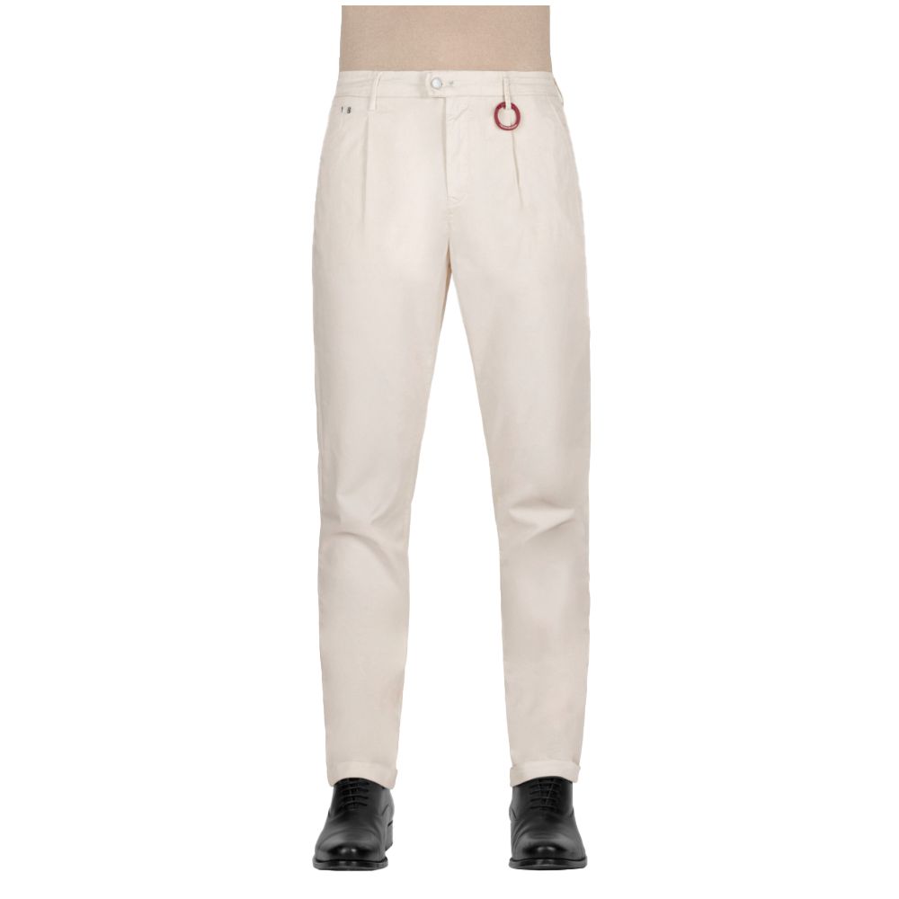 Tramarossa White Cotton Chino Trousers