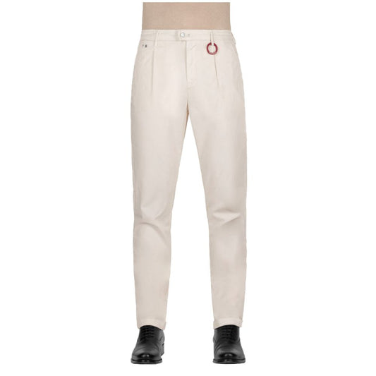 Tramarossa White Cotton Chino Trousers