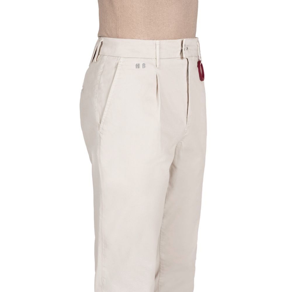 Tramarossa White Cotton Chino Trousers