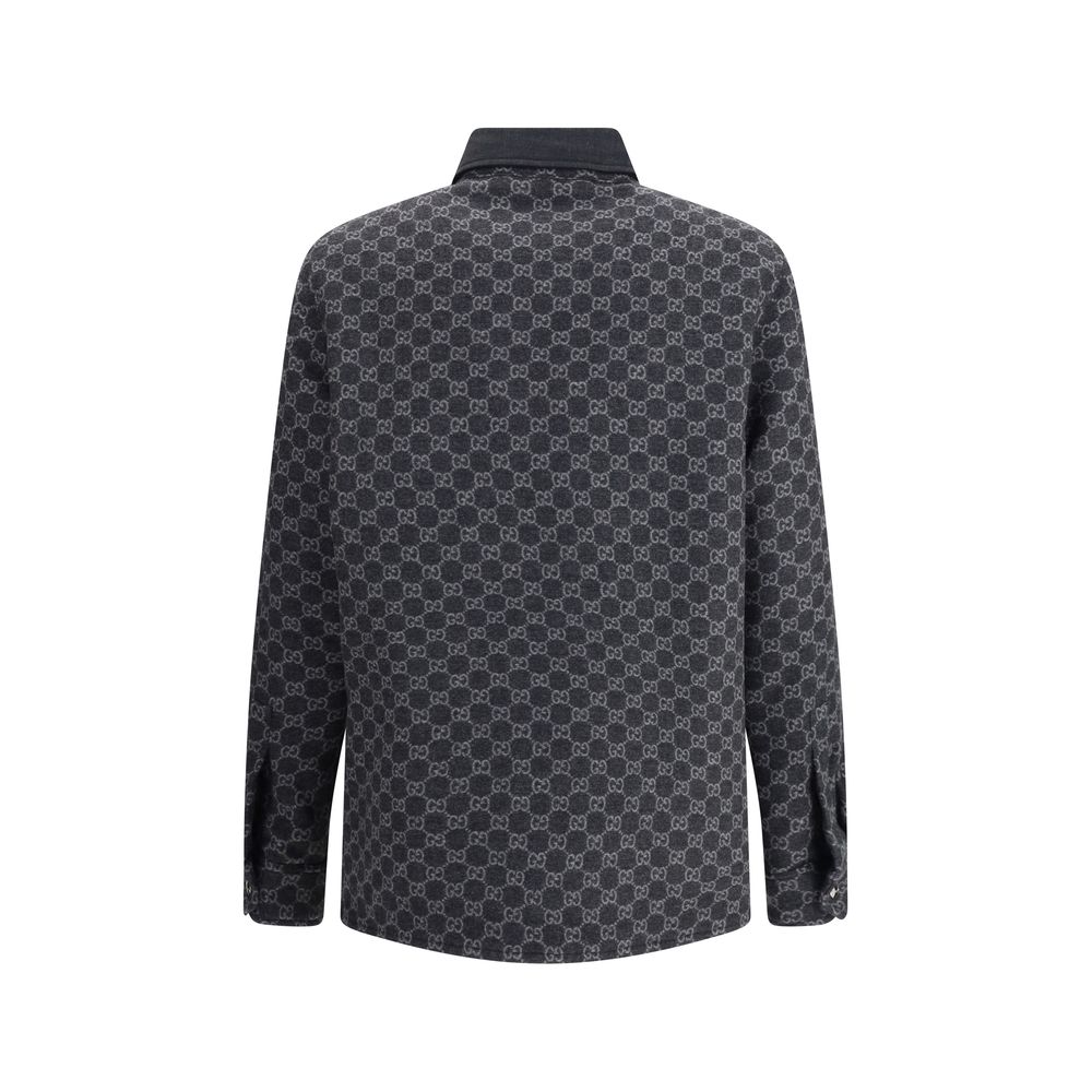 Gucci Wool Jacket with All-Over GG Monogram