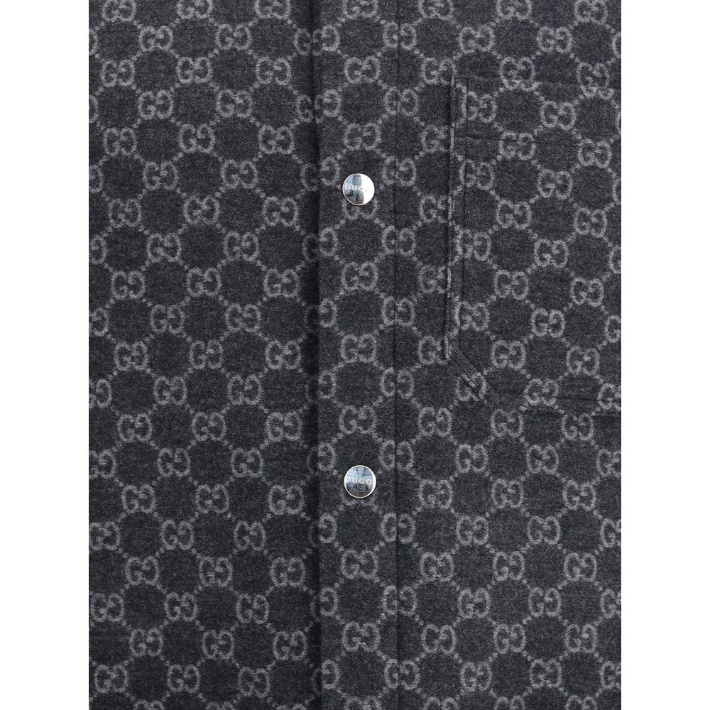 Gucci Wool Jacket with All-Over GG Monogram