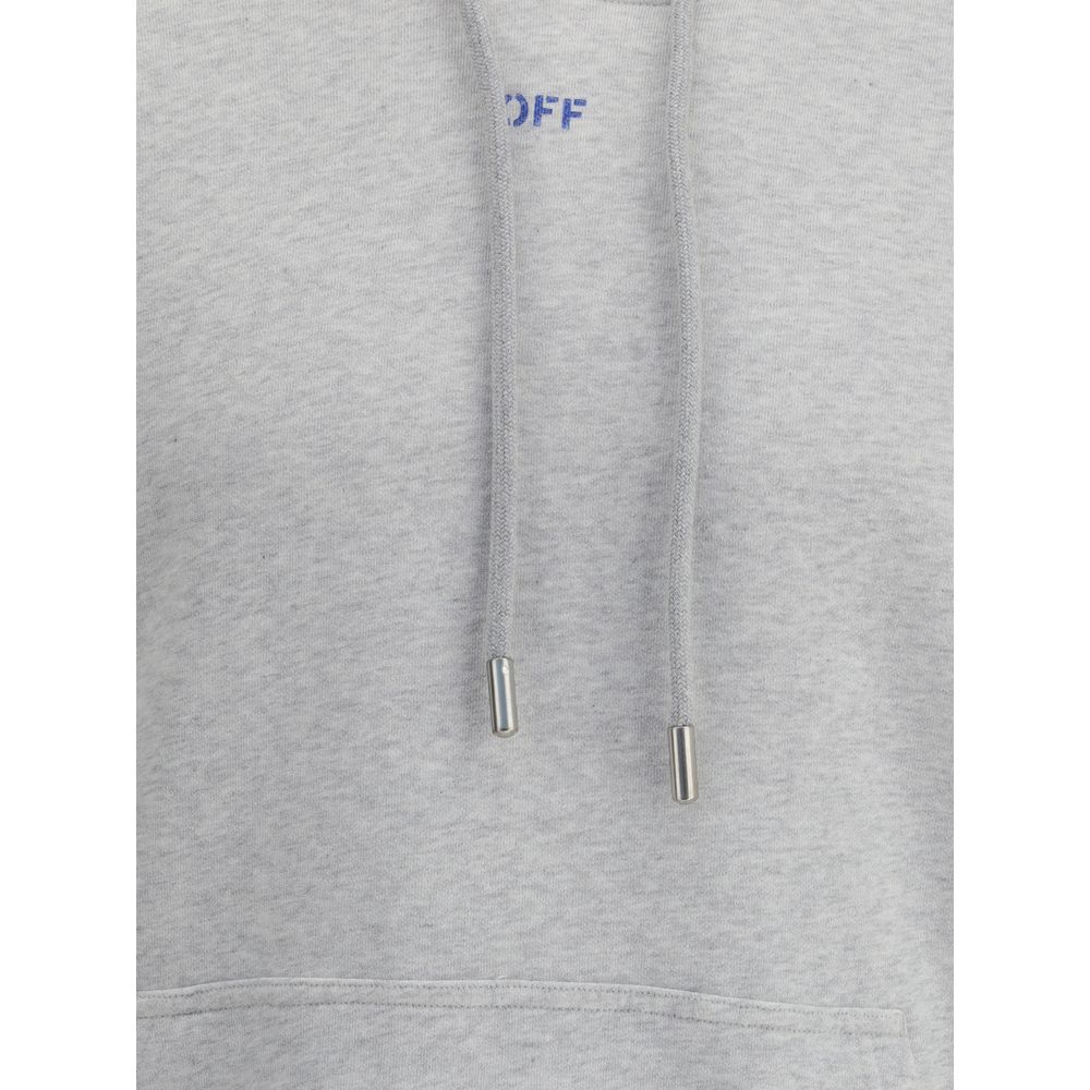 Off-White Gray Cotton Sweatshirt - Stencil Arrow Skate Hoodie