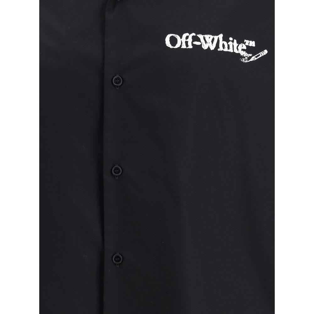 Off-White Bowling Shirt in Poplin - AW25 Collection