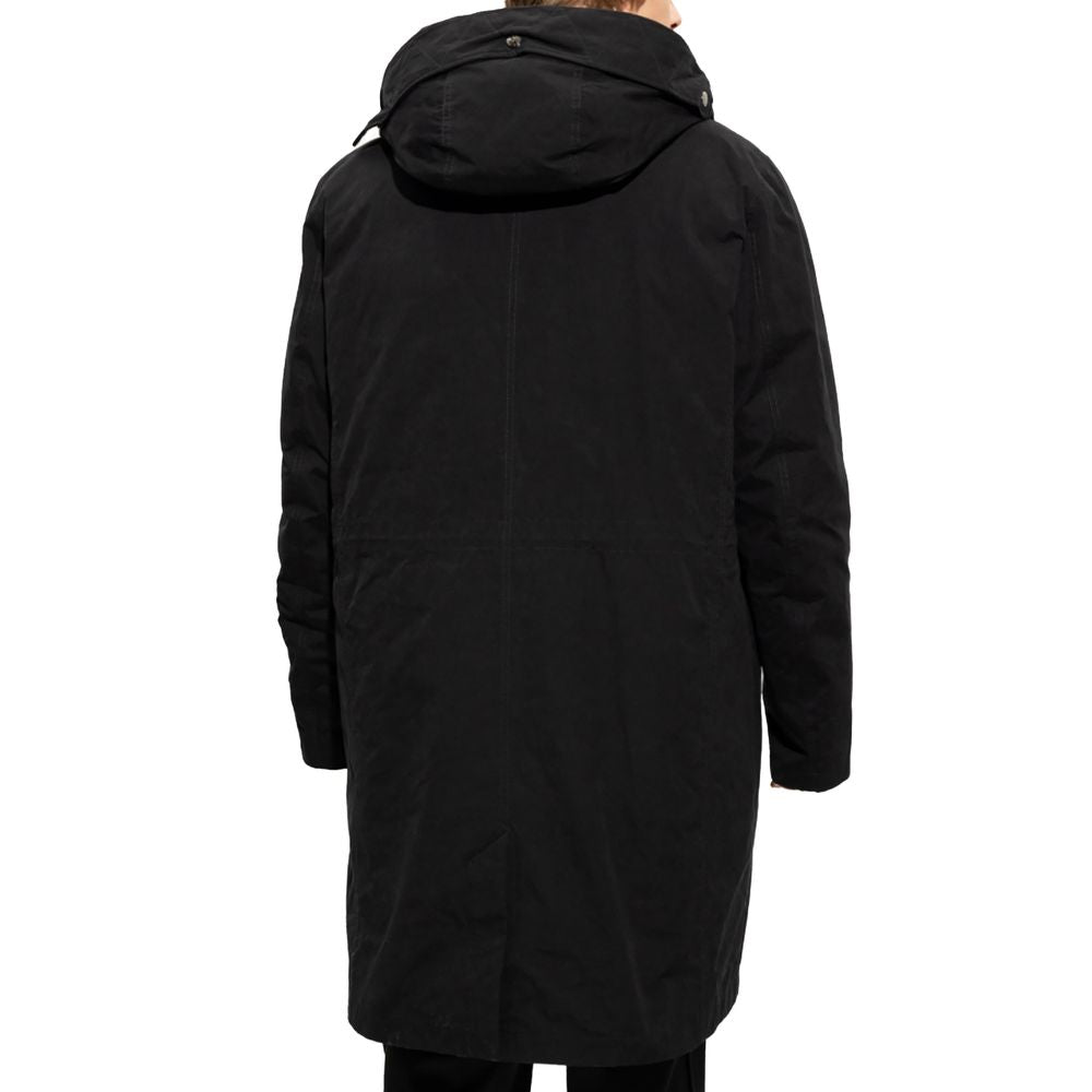 Dolce & Gabbana Black Cotton Parka with Detachable Down Jacket