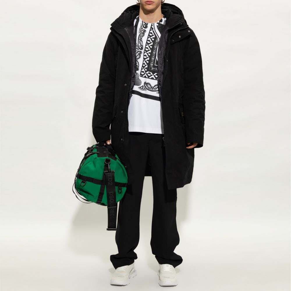 Dolce & Gabbana Black Cotton Parka with Detachable Down Jacket