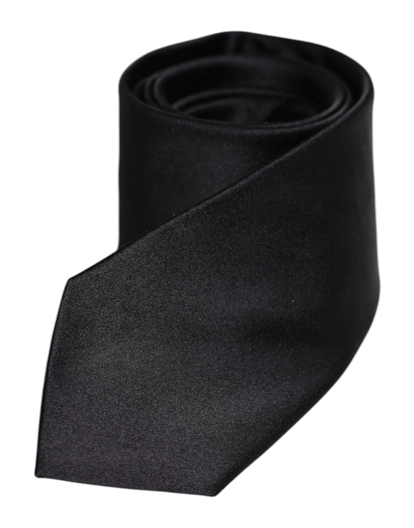 Dolce & Gabbana Men Black Solid Silk Adjustable Necktie