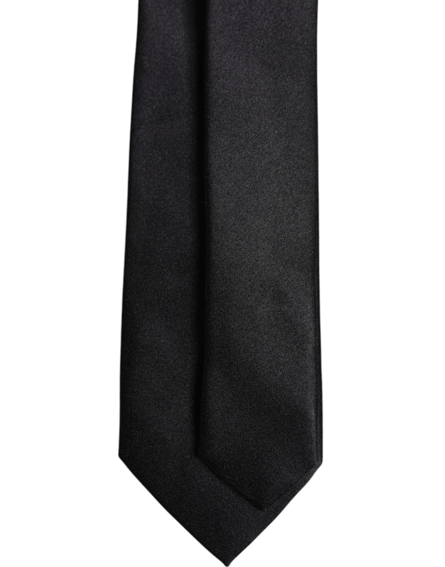Dolce & Gabbana Men Black Solid Silk Adjustable Necktie