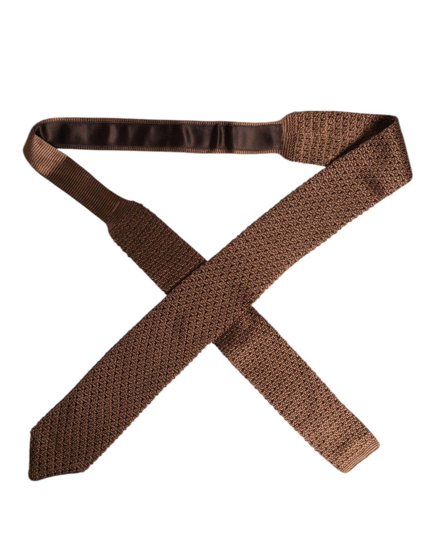 Dolce & Gabbana Brown 100% Silk Adjustable Necktie for Men - Elegant Accessory