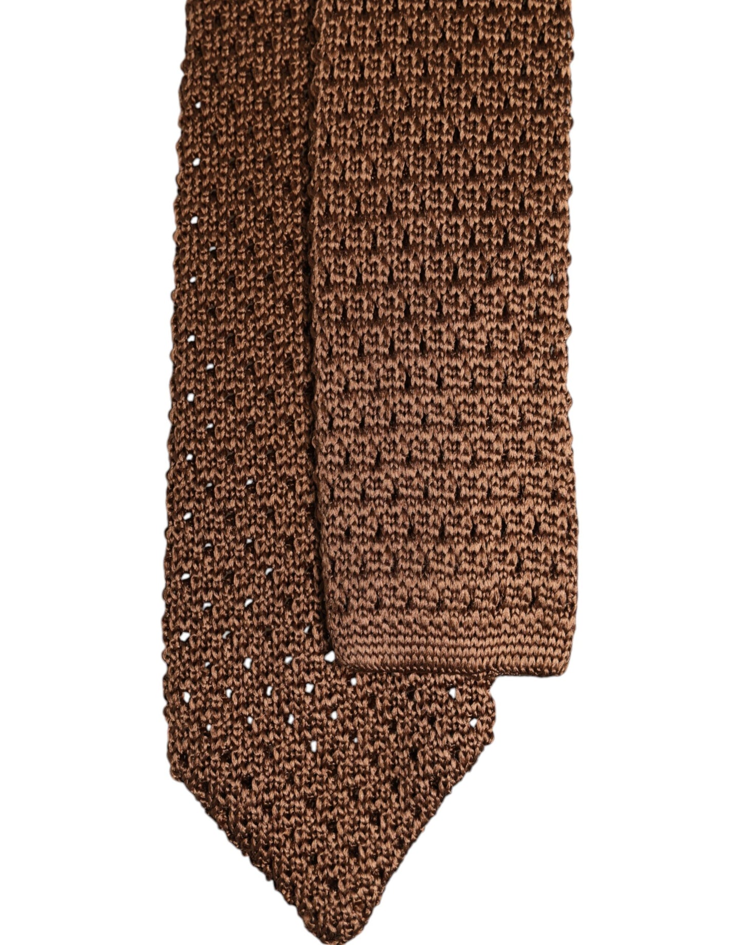 Dolce & Gabbana Brown 100% Silk Adjustable Necktie for Men - Elegant Accessory