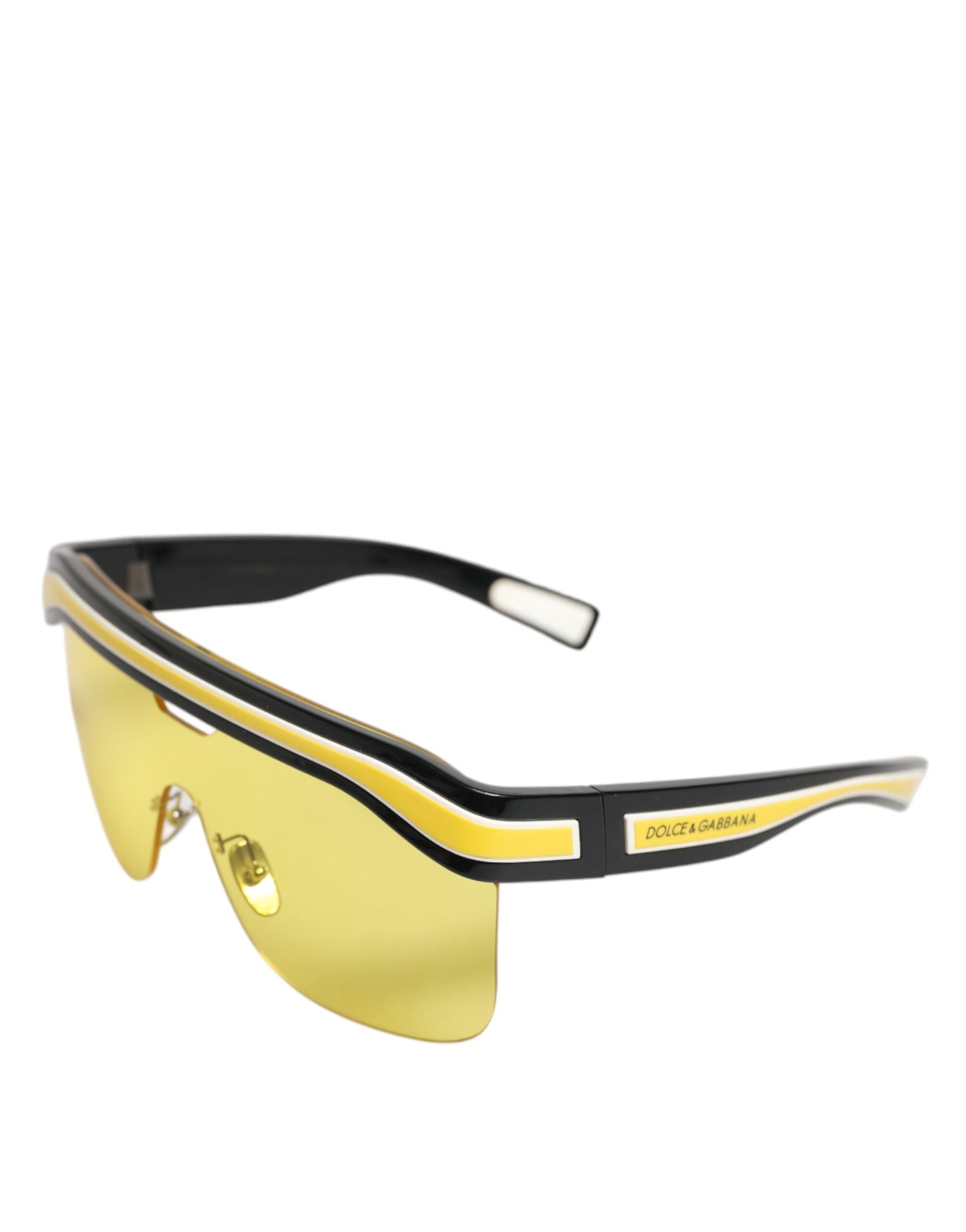 Dolce & Gabbana DG6162 Shield Sunglasses in Black, Yellow and White