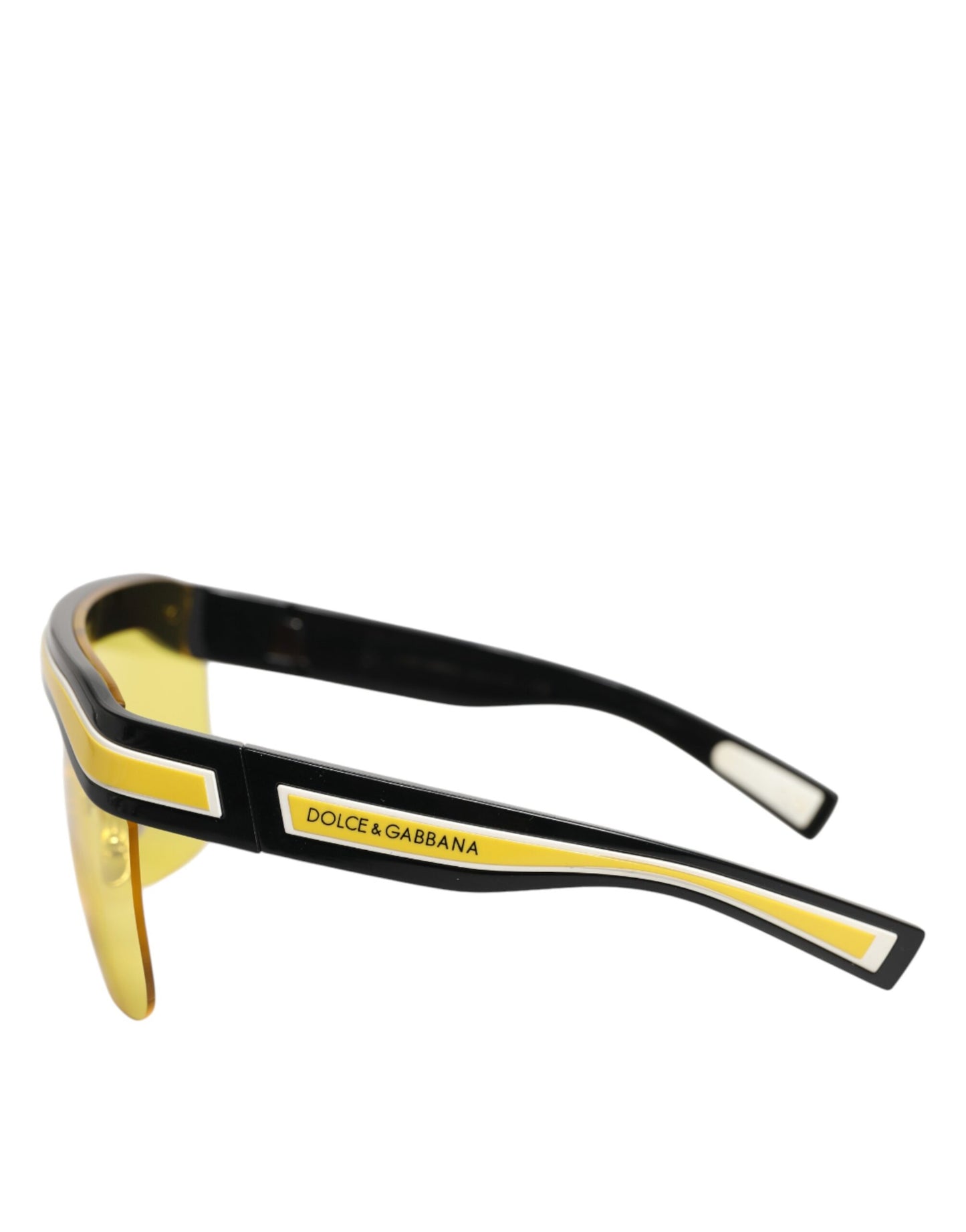 Dolce & Gabbana DG6162 Shield Sunglasses in Black, Yellow and White