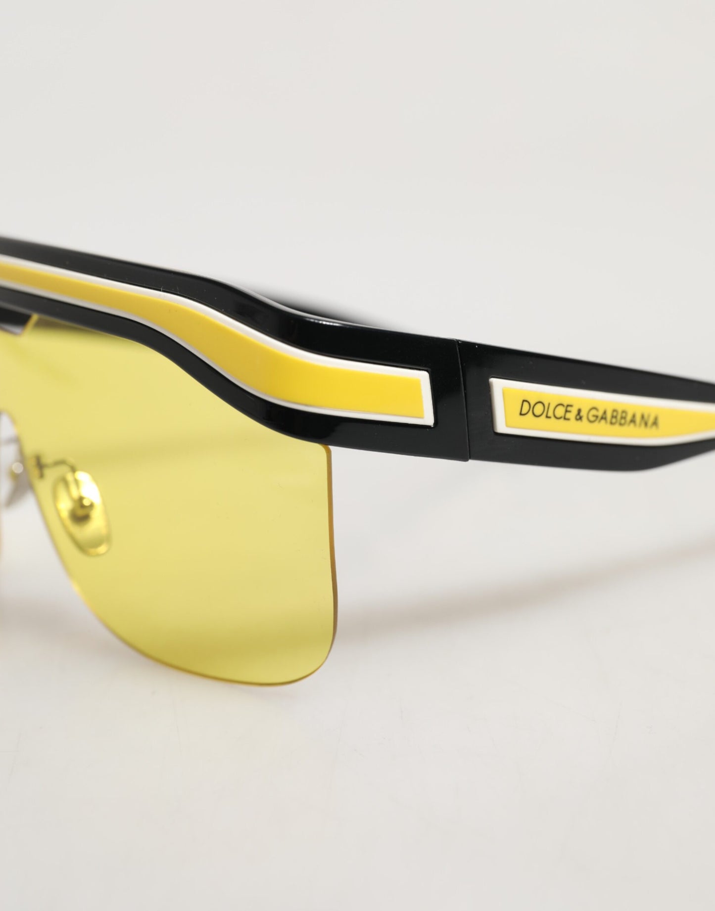 Dolce & Gabbana DG6162 Shield Sunglasses in Black, Yellow and White