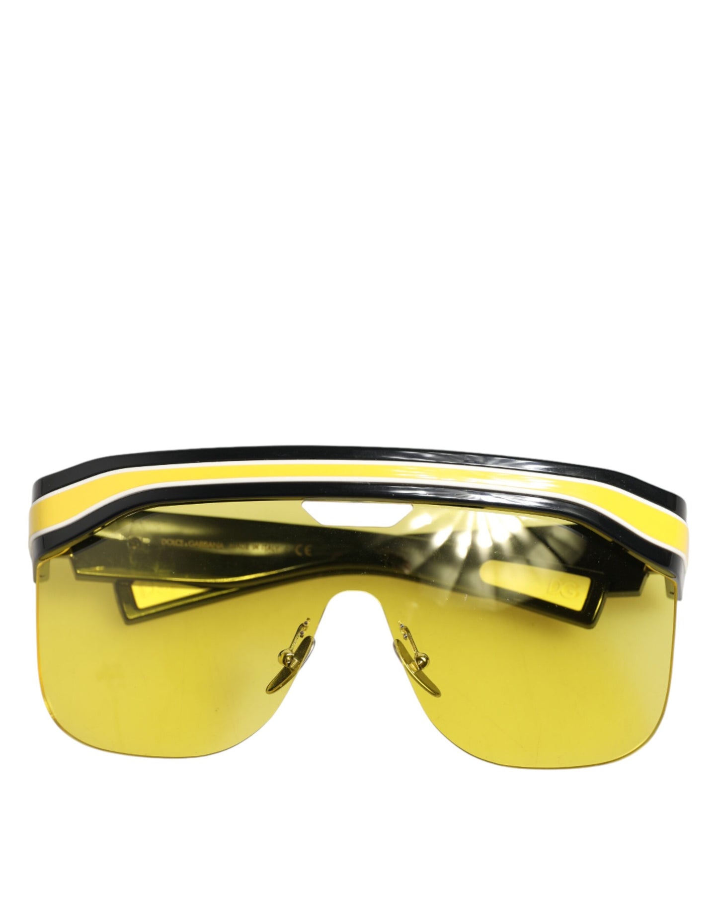 Dolce & Gabbana DG6162 Shield Sunglasses in Black, Yellow and White