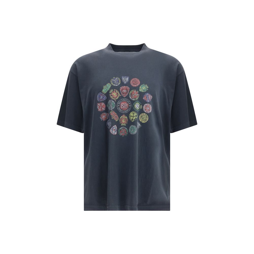 Balenciaga Black Cotton Logo Print T-Shirt