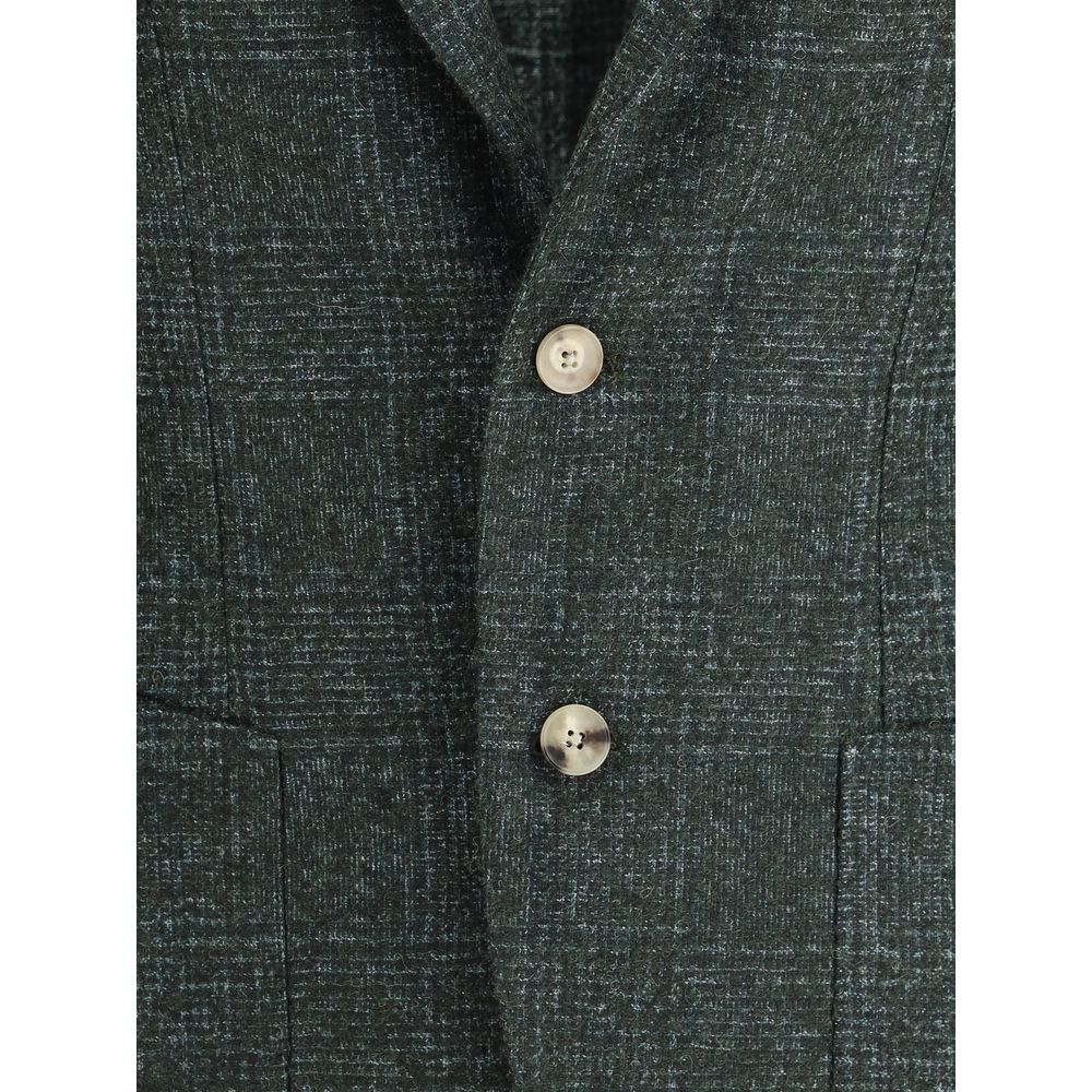 Gi Capri Single-breasted Blazer in Mélange Fabric
