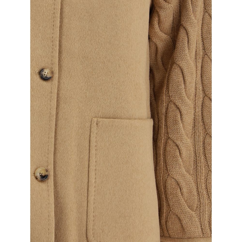 Max Mara Double-breasted Jacket with Contrasted Sleeves