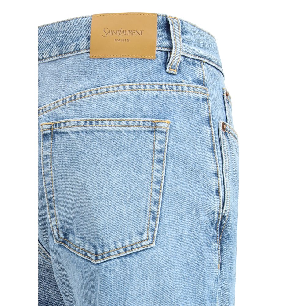 Saint Laurent NICO Low-Rise Jeans in Bahamas Denim