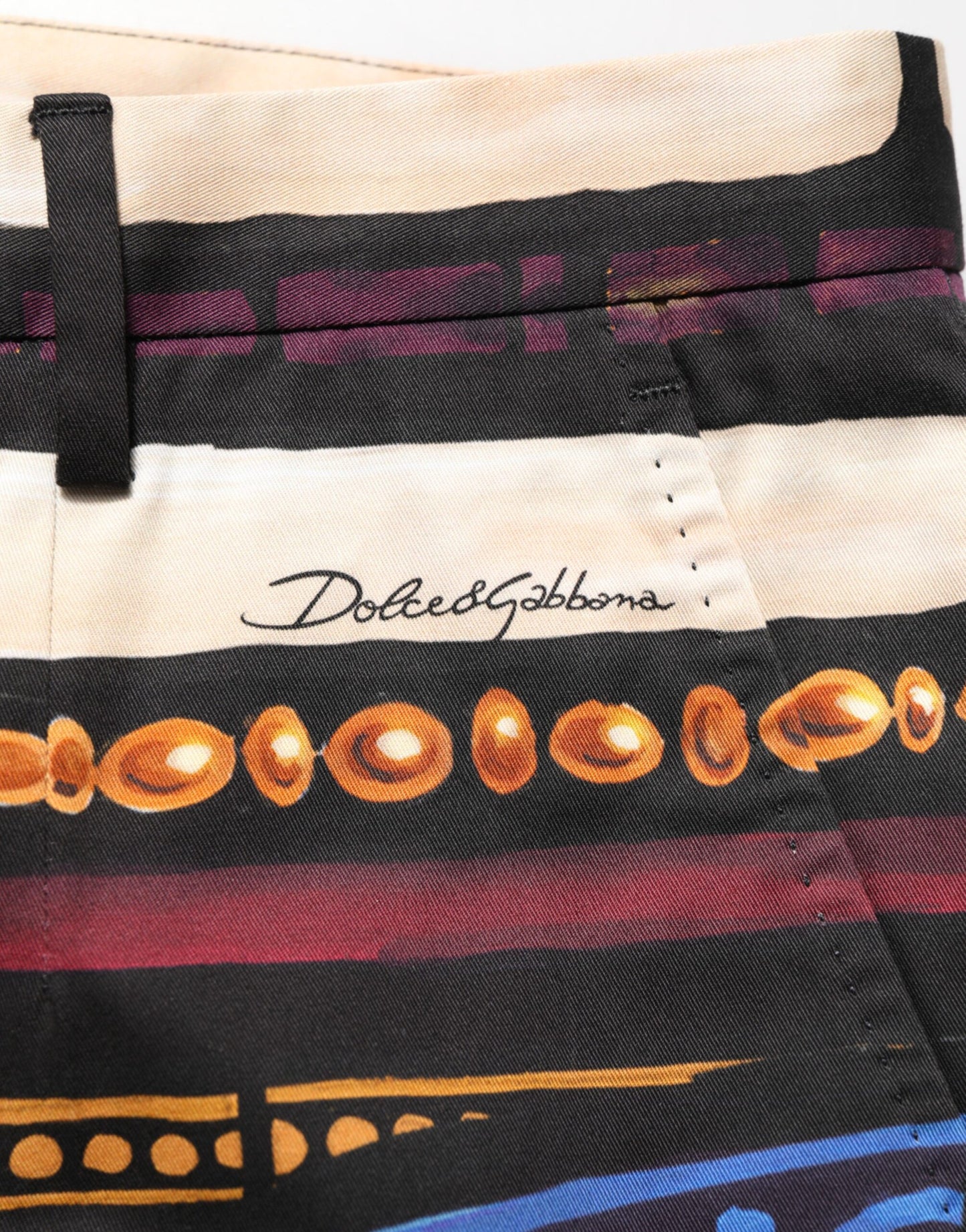Dolce & Gabbana Multicolor Julius Caesar Print Tapered Pants