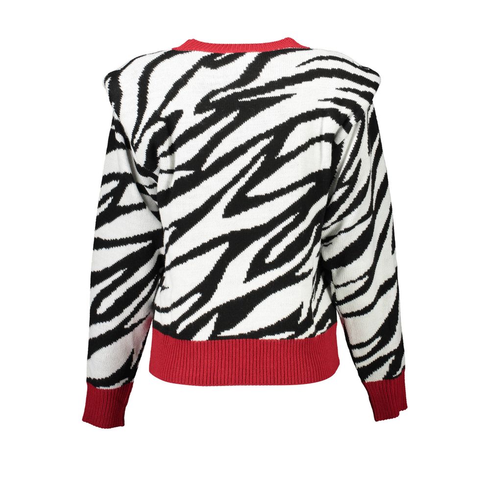 Gaelle Paris Zebra Print Sweater with Red Trim