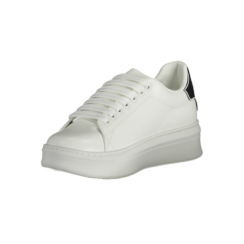 Gaelle Paris White Polyethylene Sneakers