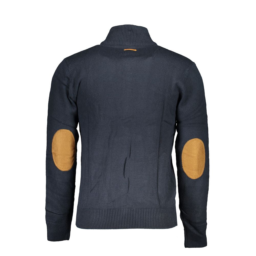 Gianmarco Venturi Blue Cotton Sweater Cardigan