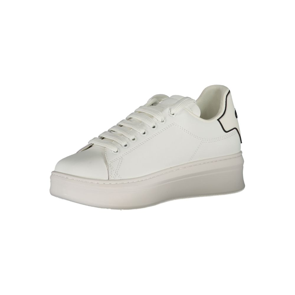 Gaelle Paris White Polyethylene Sneaker: Urban Elegance Unleashed