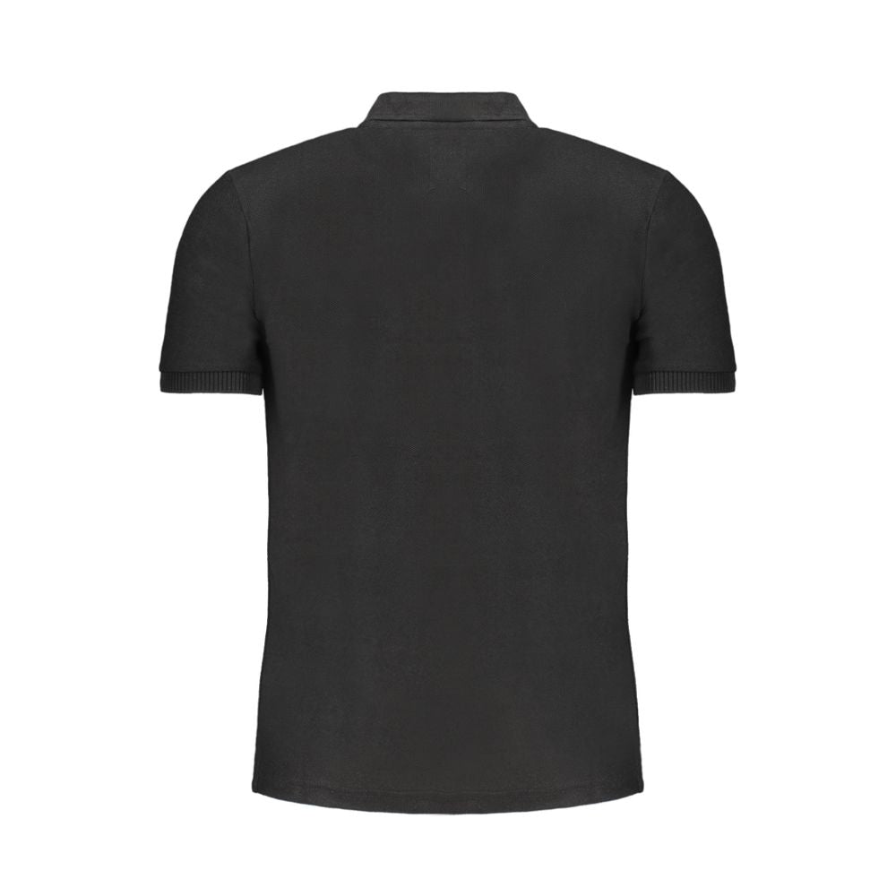 Gianmarco Venturi Black Cotton Polo Shirt - Timeless Elegance