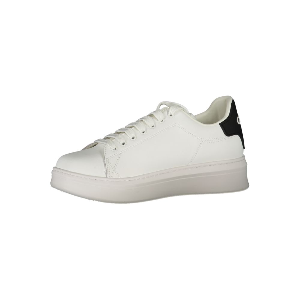 Gaelle Paris White Polyurethane Men Sneaker