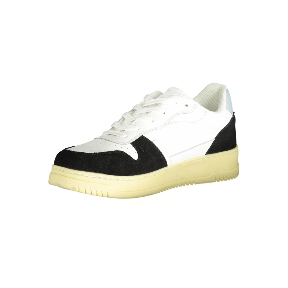 Gaelle Paris White Polyester Sneaker: Bold Streetwear Style