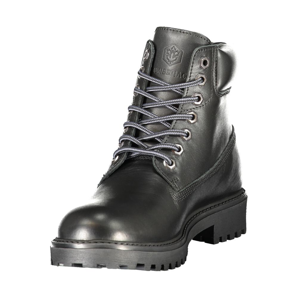 Lumberjack Black Leather Men's Lace-Up Boots