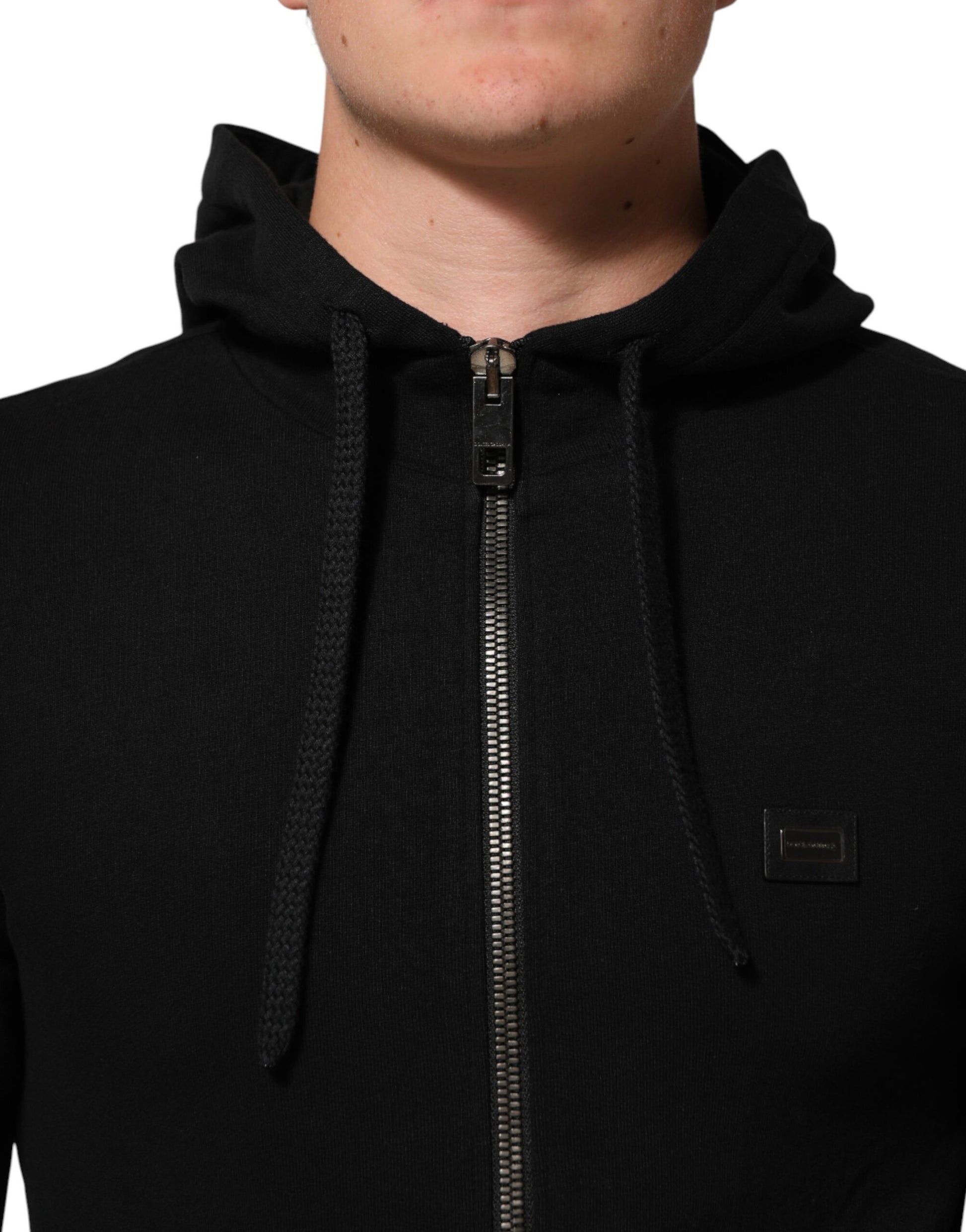 Dolce & Gabbana Black Cotton Hooded Sweatshirt for Men