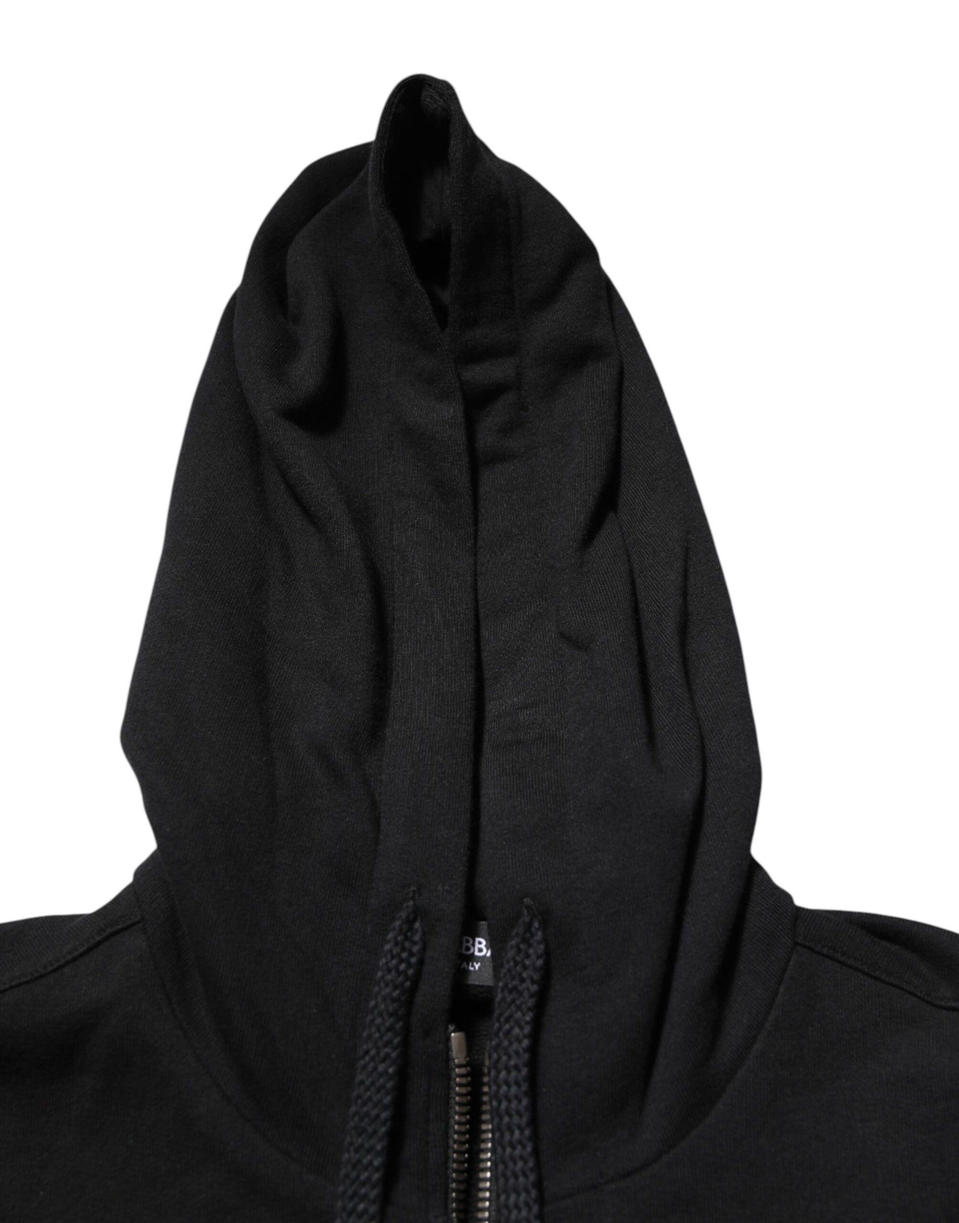 Dolce & Gabbana Black Cotton Hooded Sweatshirt for Men