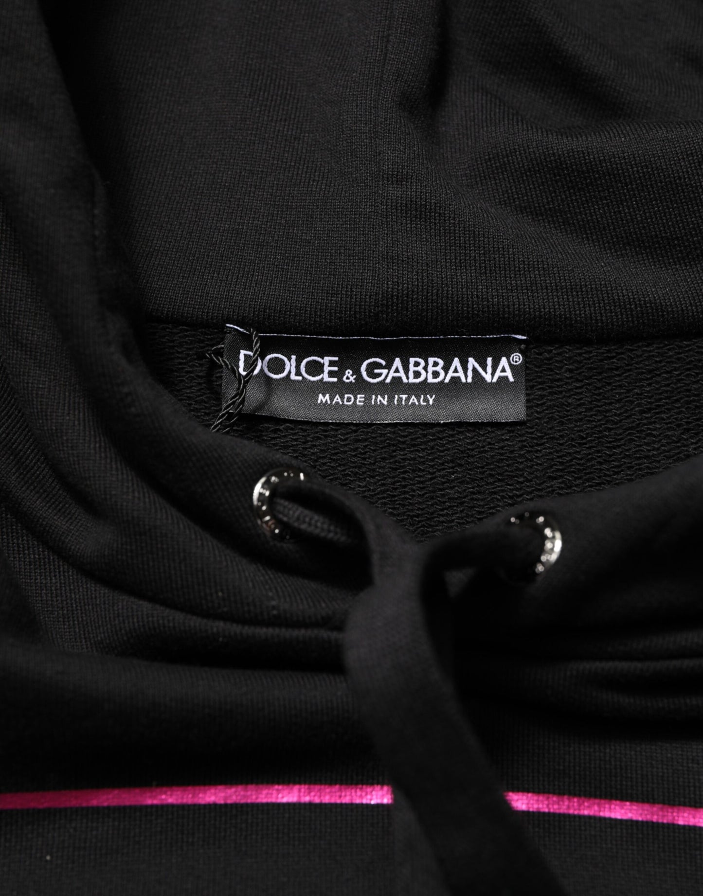 Dolce & Gabbana Black Printed Hooded Sweatshirt for Men