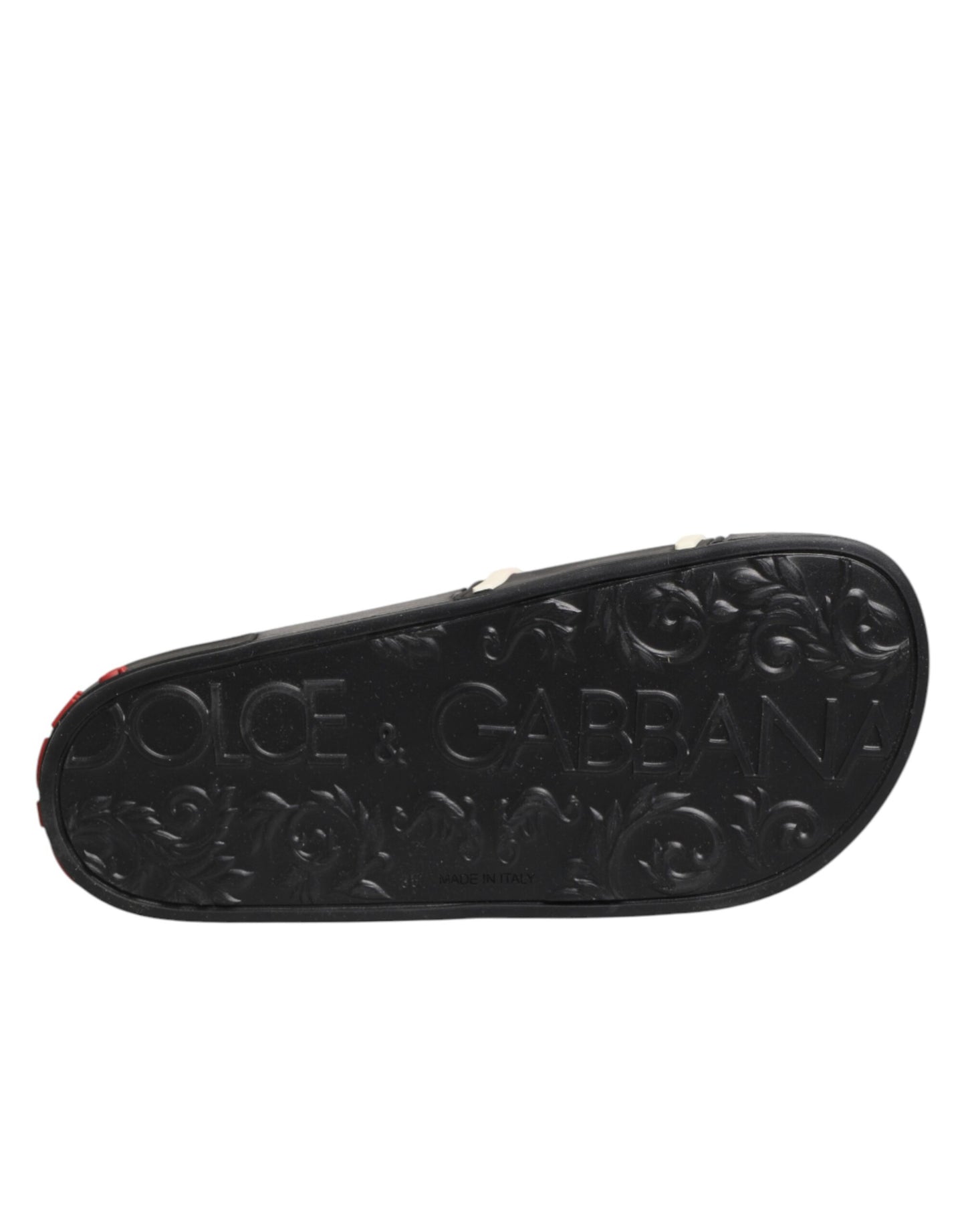 Dolce & Gabbana I Love D&G Black Rubber Pool Slides Sandals