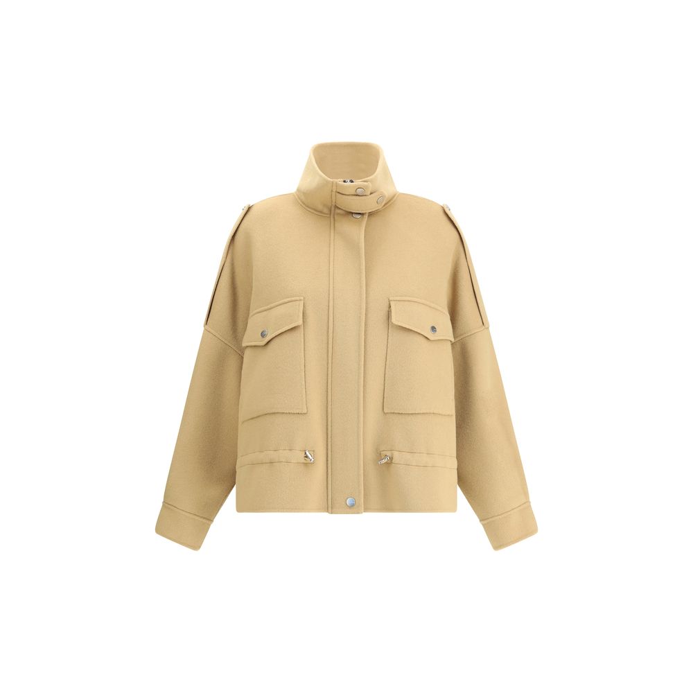 PINKO Double Wool-blend Caban with High Collar