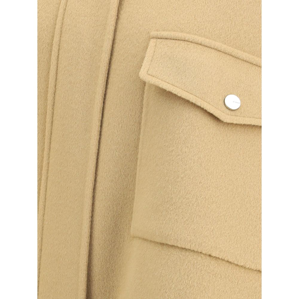PINKO Double Wool-blend Caban with High Collar