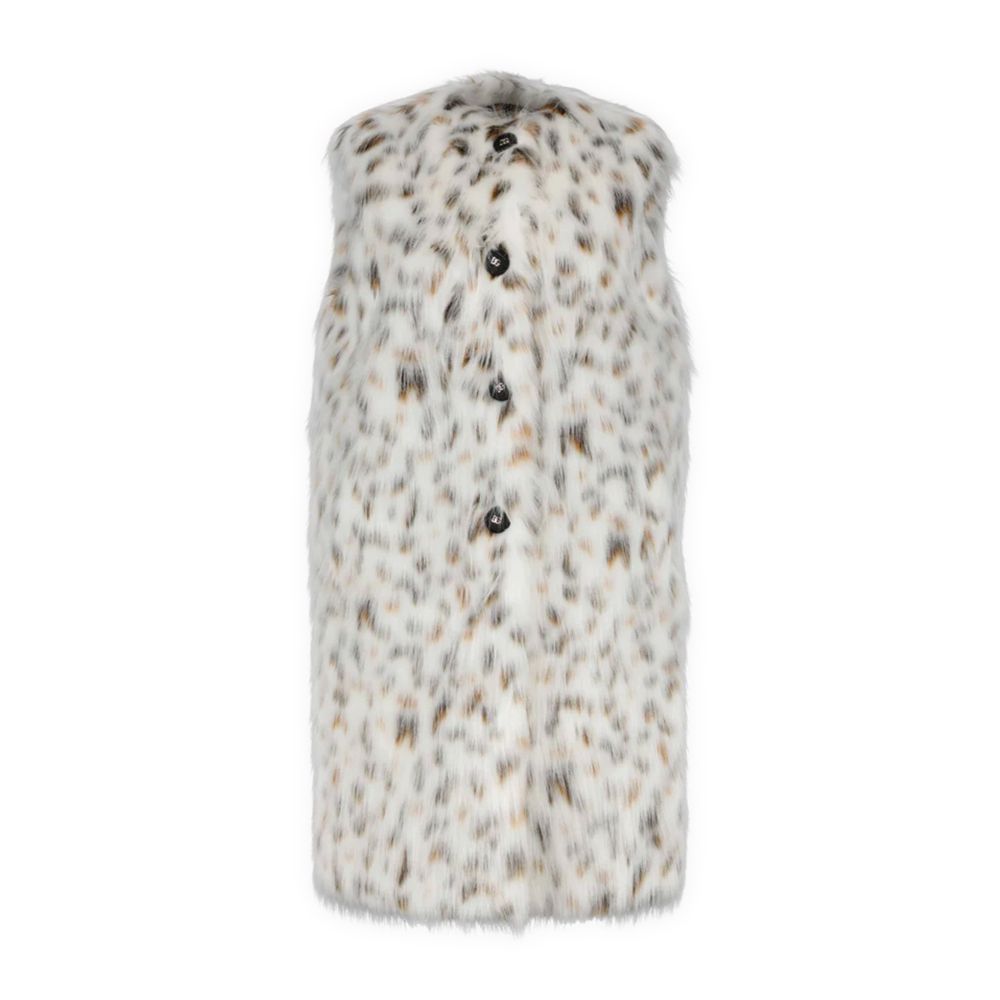 Dolce & Gabbana White Marabou Long Coat