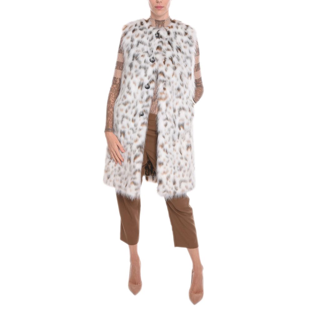 Dolce & Gabbana White Marabou Long Coat