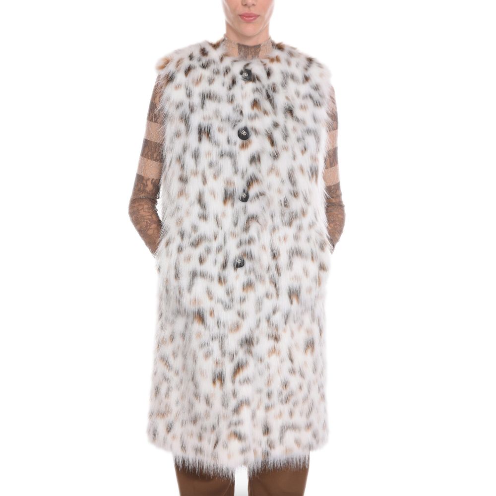 Dolce & Gabbana White Marabou Long Coat