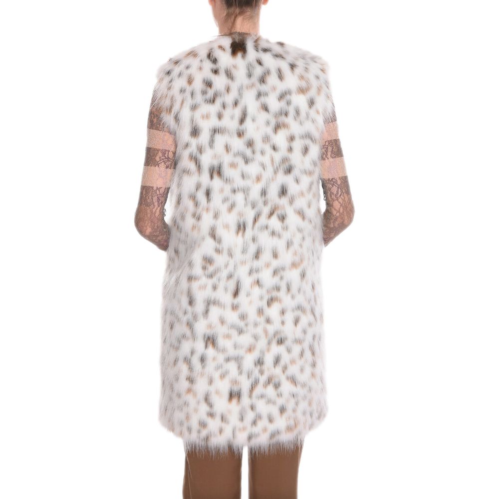 Dolce & Gabbana White Marabou Long Coat