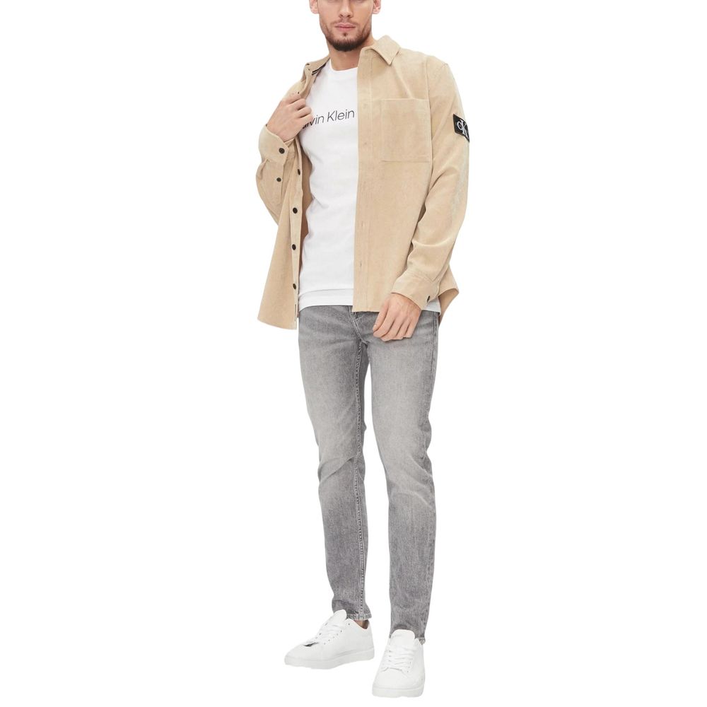 Calvin Klein Jeans White Cotton T-Shirt for Men