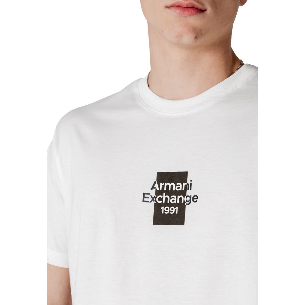 Armani Exchange White Cotton T-Shirt for Men