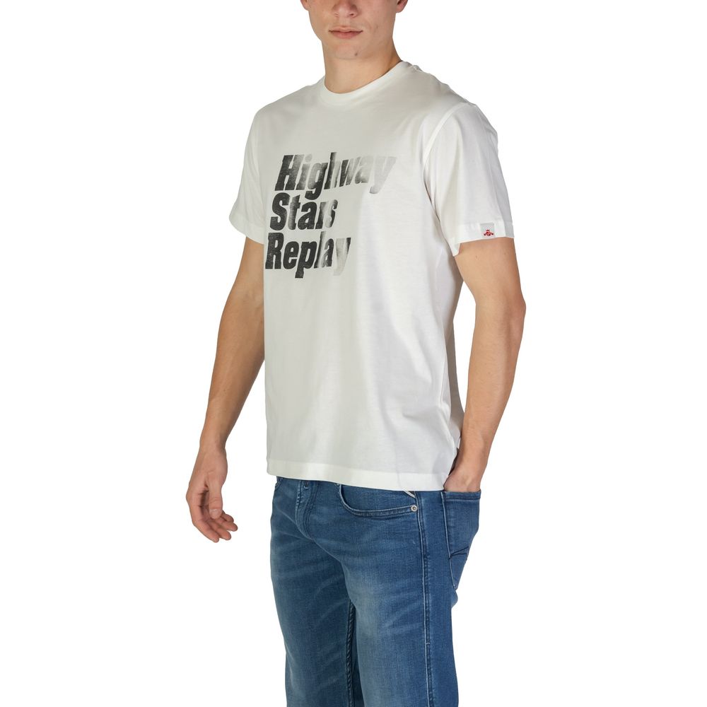 Replay White Cotton T-Shirt for Men