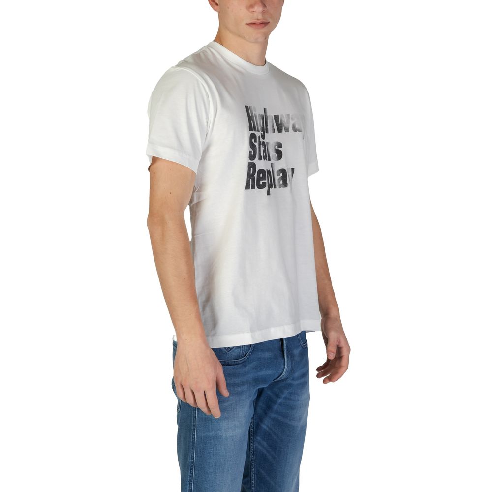 Replay White Cotton T-Shirt for Men