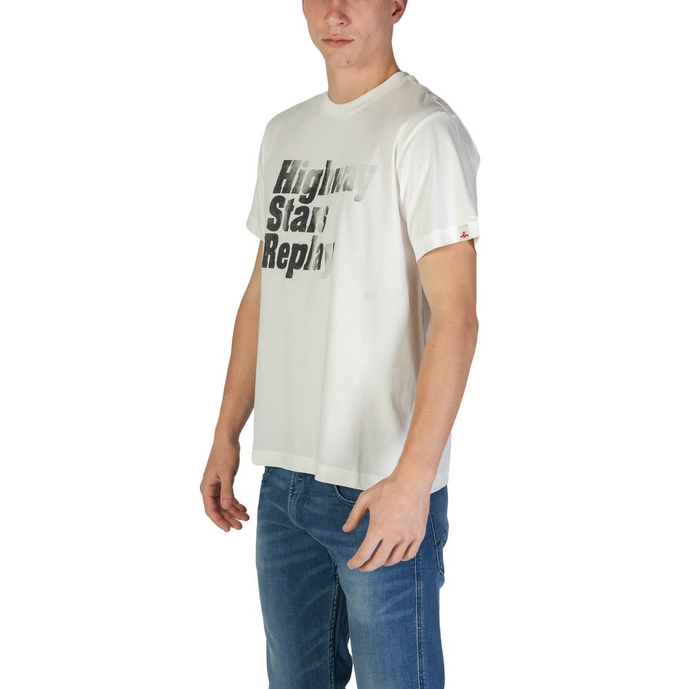 Replay White Cotton T-Shirt for Men