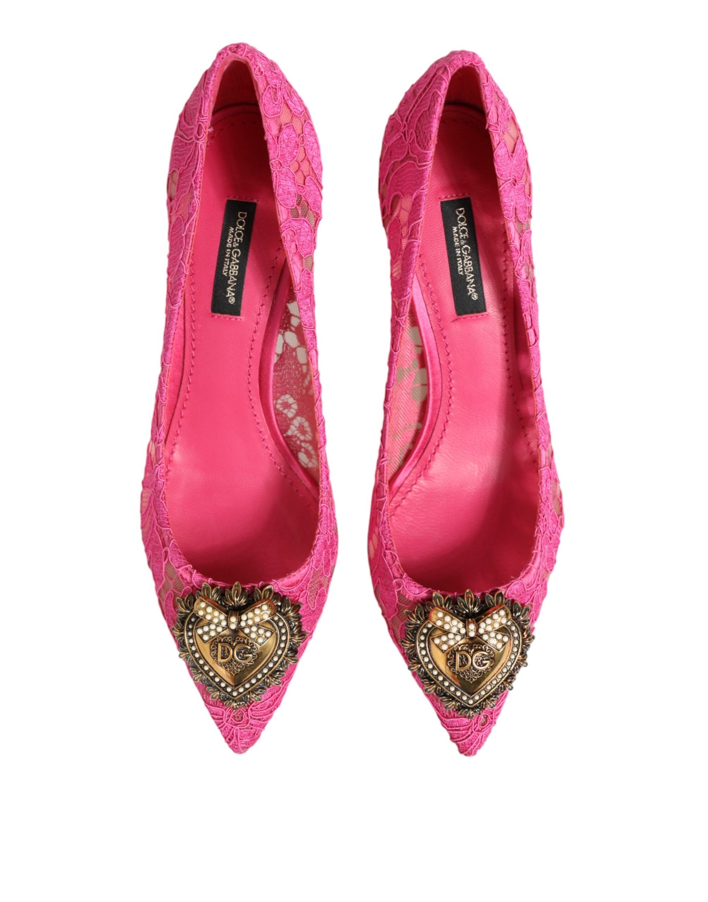 Dolce & Gabbana Pink Taormina Lace DEVOTION Pumps