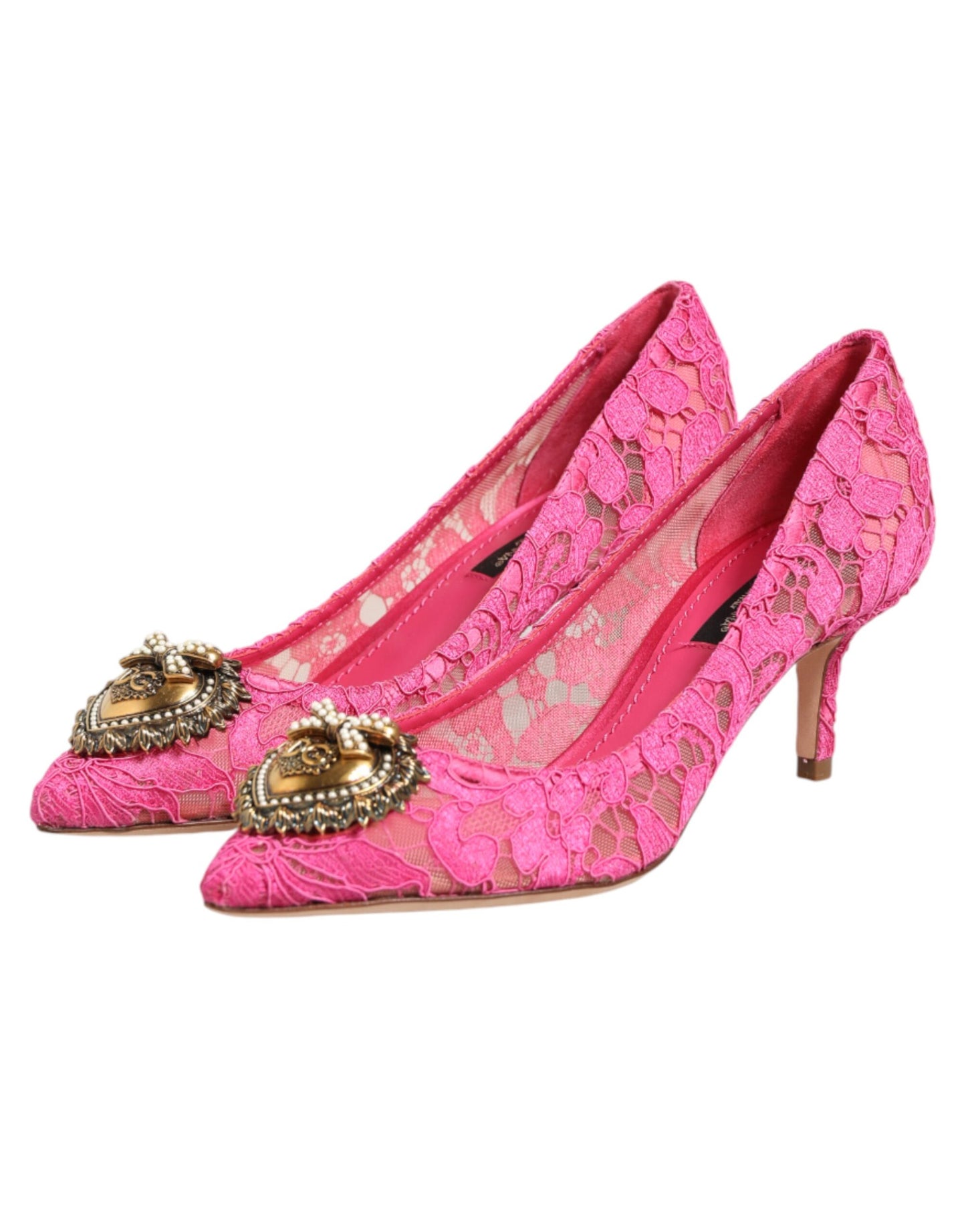 Dolce & Gabbana Pink Taormina Lace DEVOTION Pumps
