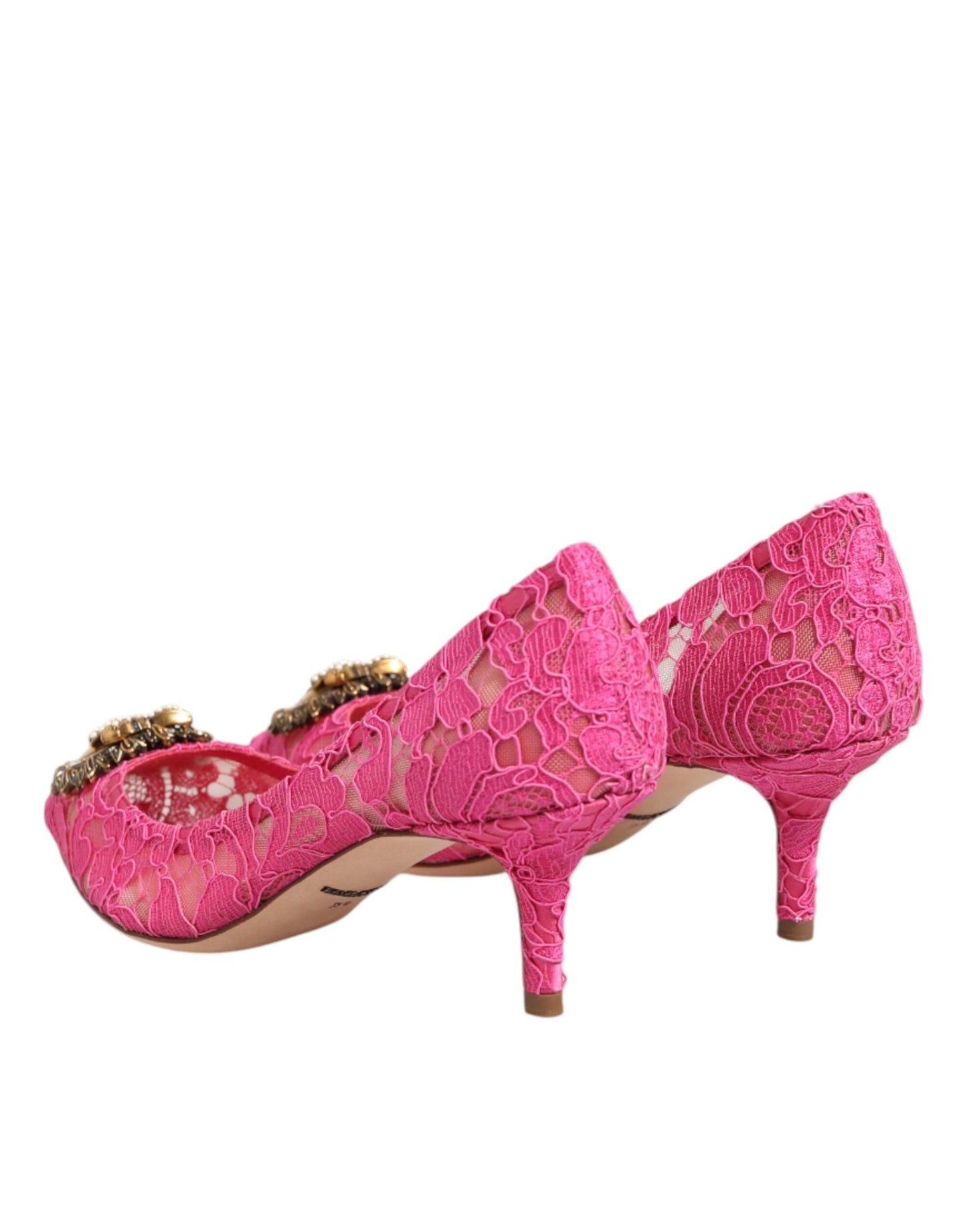 Dolce & Gabbana Pink Taormina Lace DEVOTION Pumps